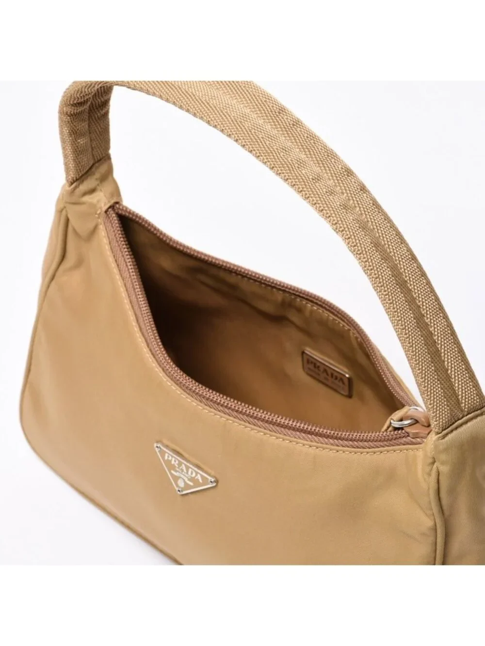 Prada Hobo Nylon Beige